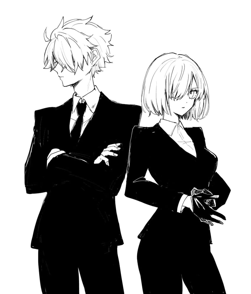 mash kyrielight and galahad (fate and 1 more) drawn by mo_(aabx315)