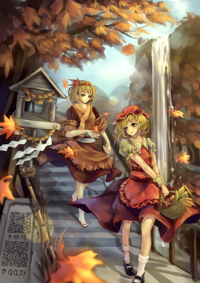aki minoriko and aki shizuha (touhou) drawn by xiao_suo_(absol1996)