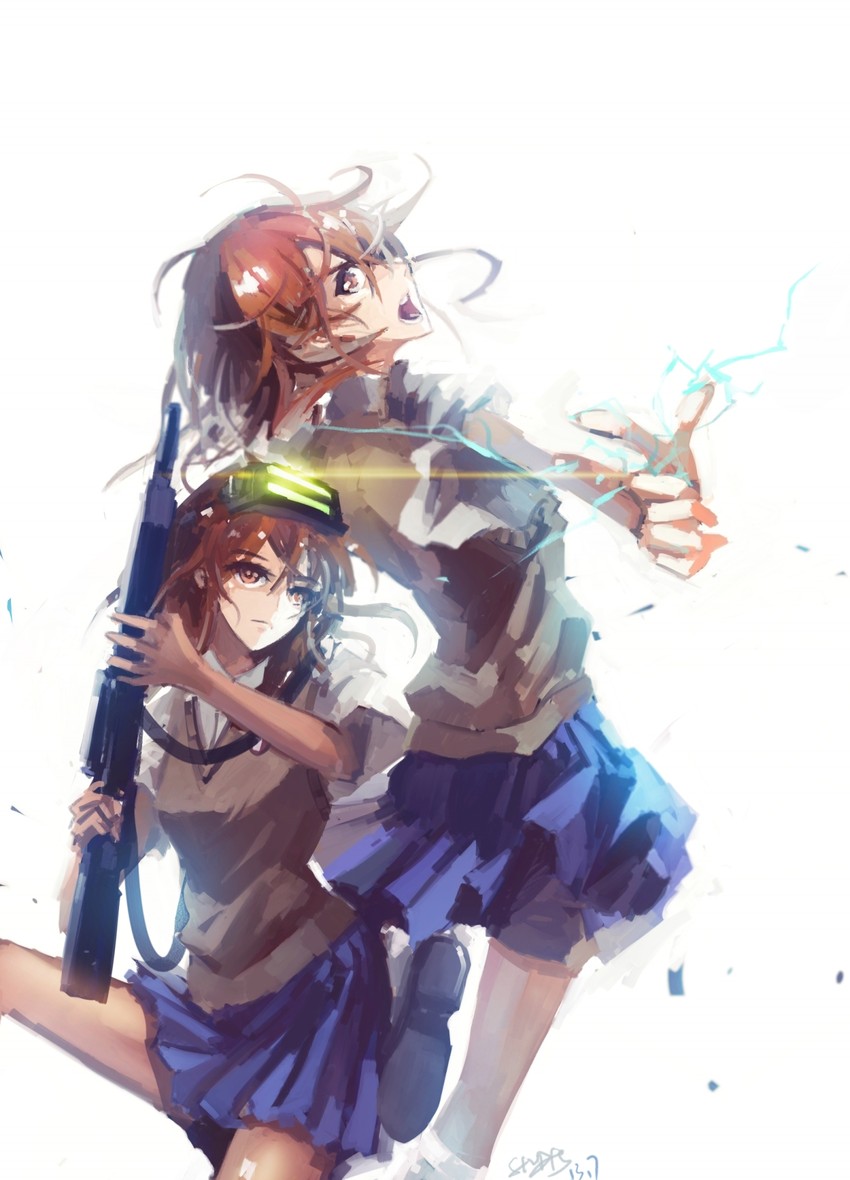 misaka mikoto and misaka imouto (toaru majutsu no index and 1 more) drawn by stu_dts
