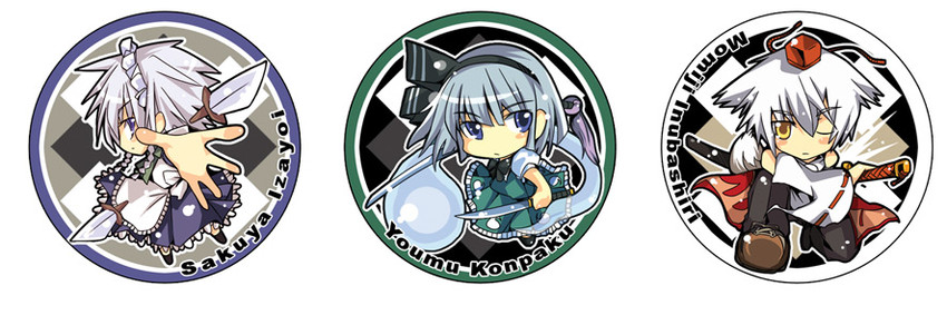 izayoi sakuya, konpaku youmu, and inubashiri momiji (touhou) drawn by maturiuta_sorato