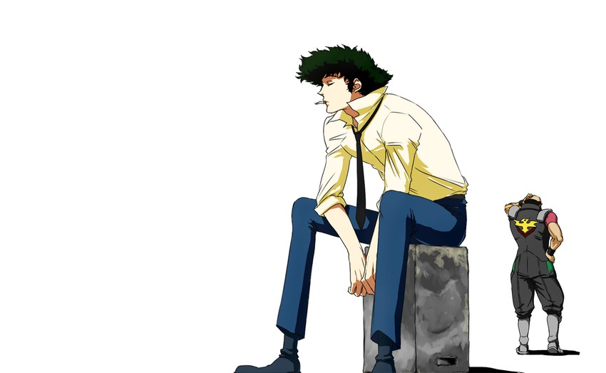 spike spiegel and jet black (cowboy bebop) drawn by sahen_(robon)