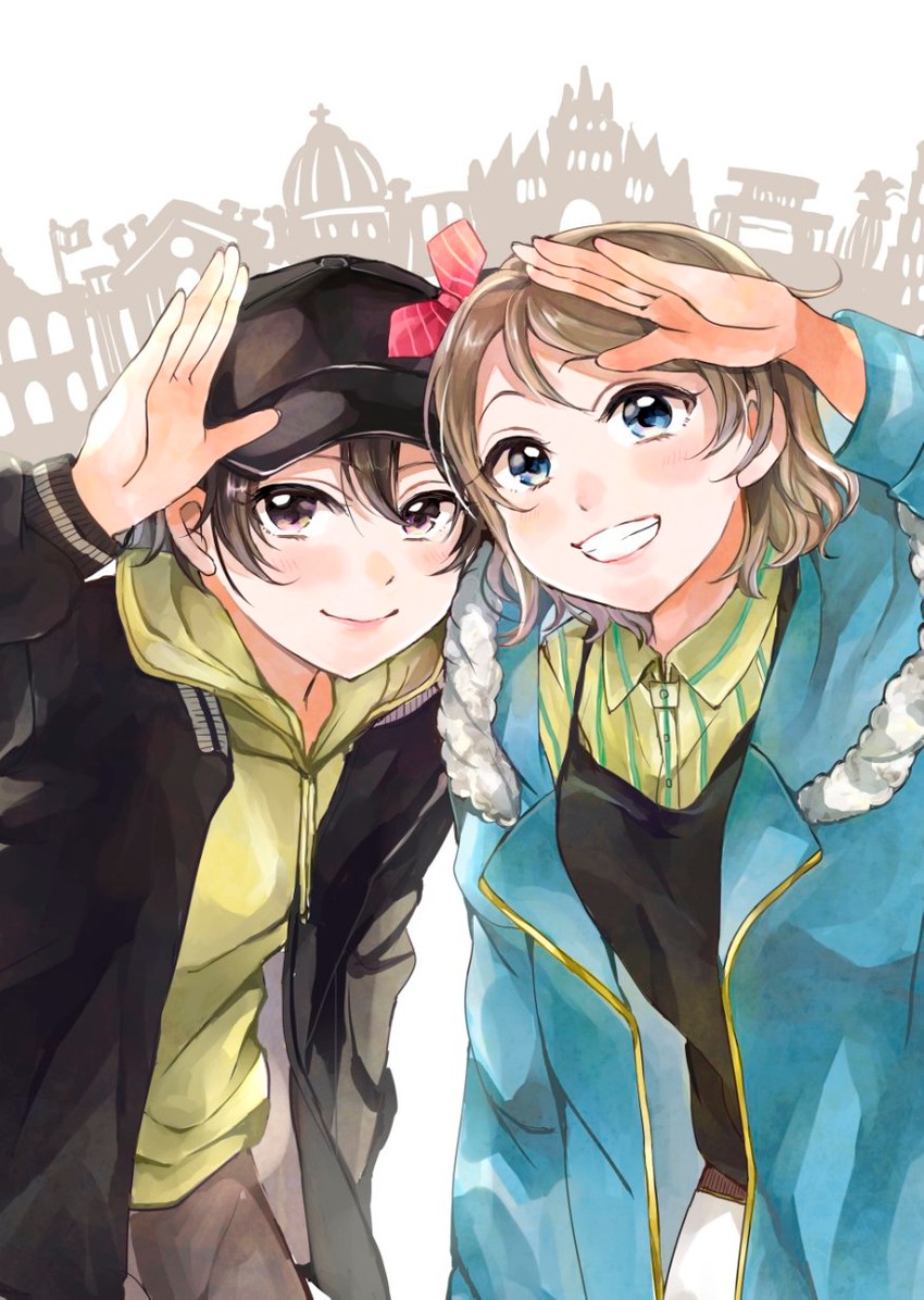 watanabe you and watanabe tsuki (love live! and 2 more) drawn by alice-yuki