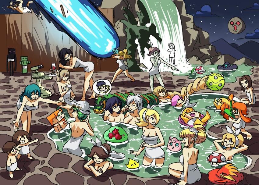inkling player character, princess zelda, inkling girl, princess peach, samus aran, and 32 more (pokemon and 23 more) drawn by tina_fate