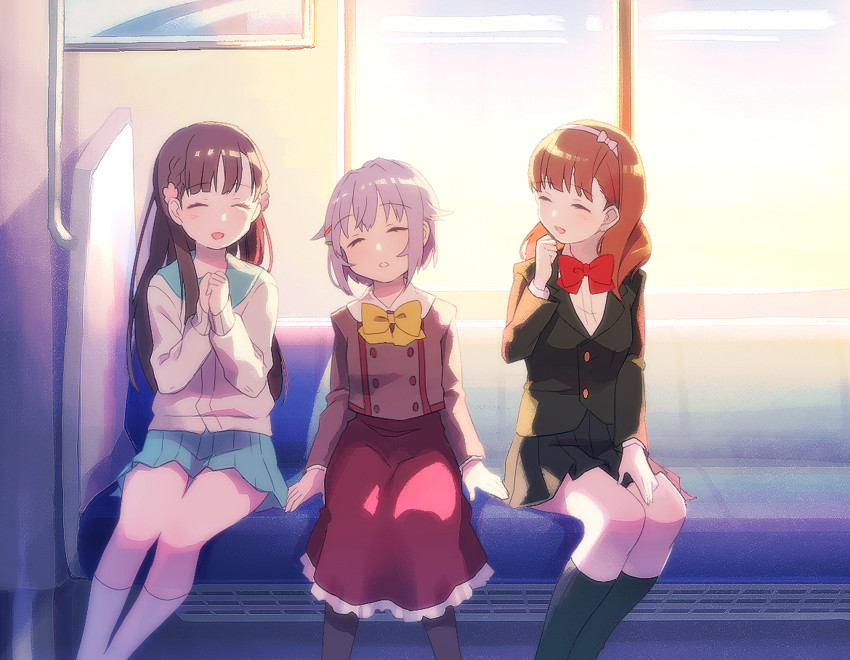 koshimizu sachiko, sakuma mayu, and kobayakawa sae (idolmaster and 1 more) drawn by uso_(ameuzaki)