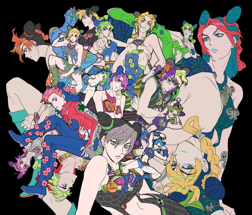 kujo jolyne and stone free (jojo no kimyou na bouken and 1 more) drawn by jeonjin_(mynamebazin)