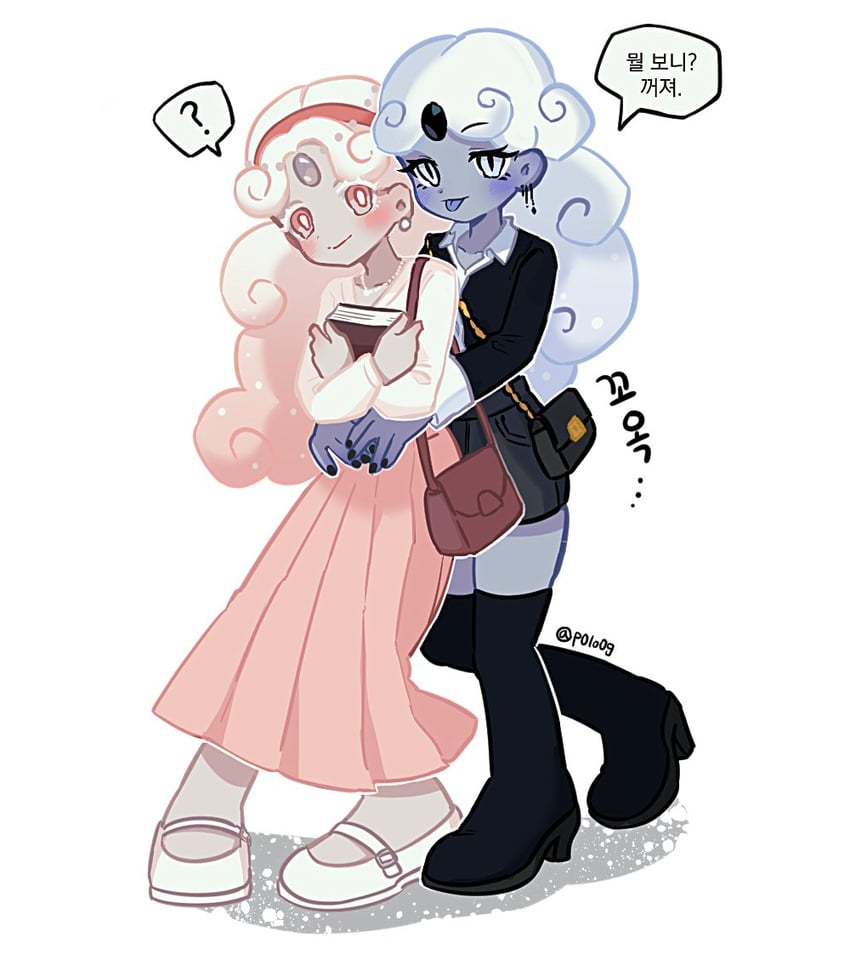 black pearl cookie and white pearl cookie (cookie run and 1 more) drawn by michelin_(p0lo09)