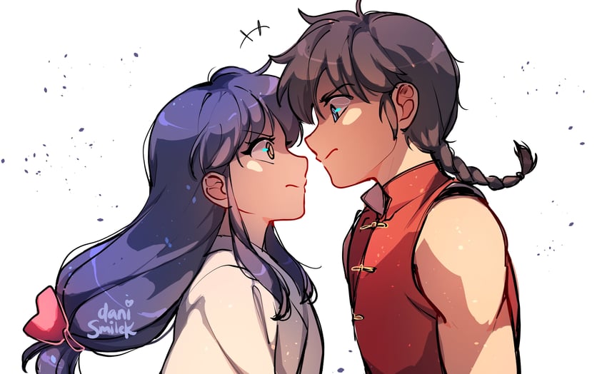 tendou akane and saotome ranma (ranma 1/2) drawn by danismilek