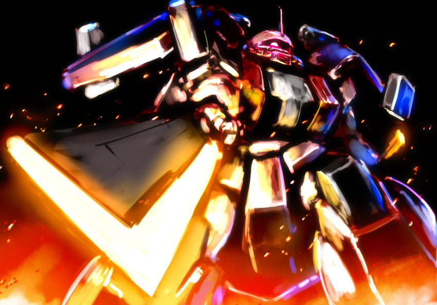 zaku ii and zaku amazing (gundam and 1 more) drawn by banchengping@126