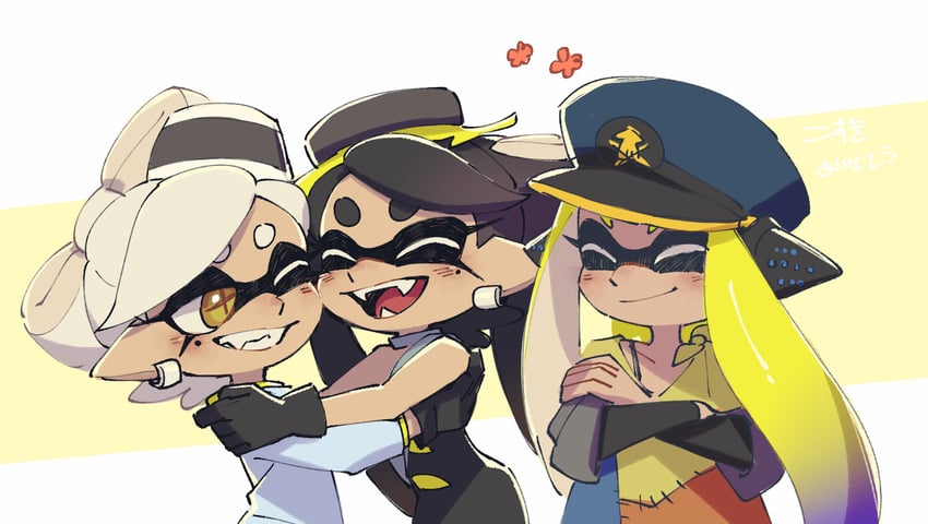 inkling player character, inkling girl, agent 3, callie, captain 3, and 1 more (splatoon and 1 more) drawn by ukata