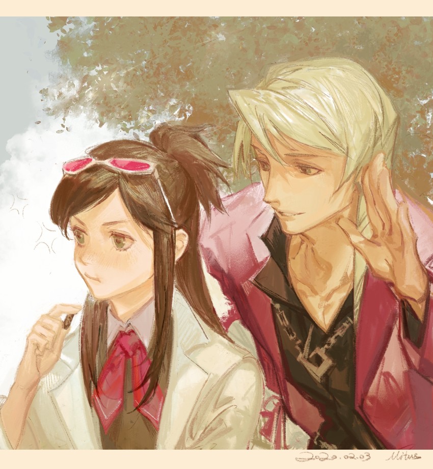klavier gavin and ema skye (ace attorney and 1 more) drawn by mitus