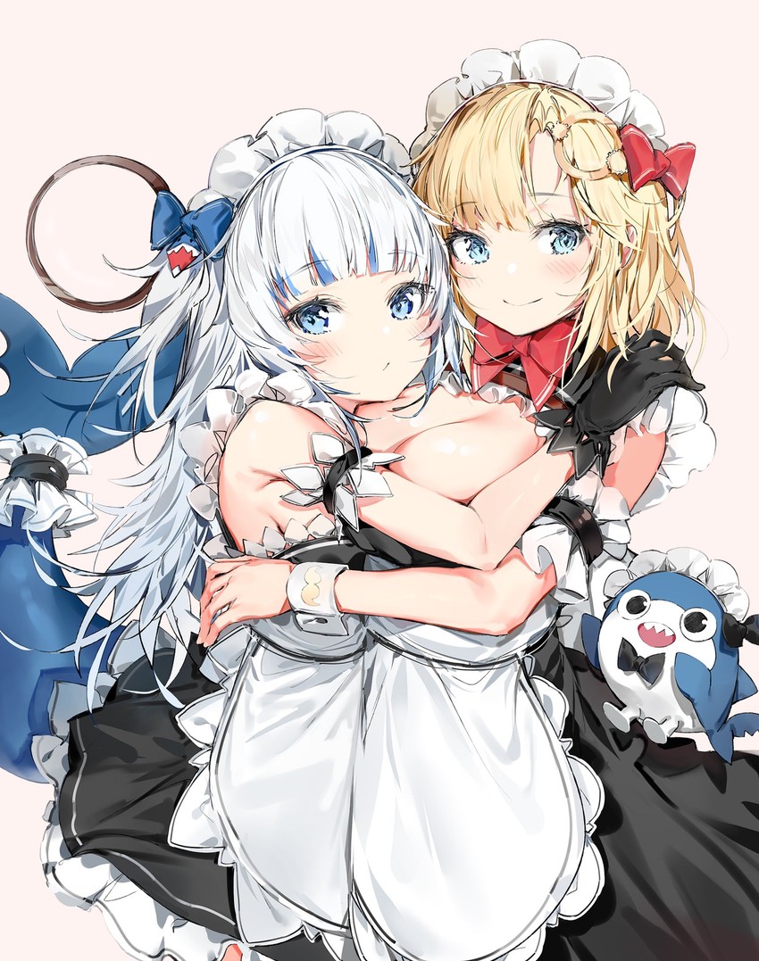 gawr gura, watson amelia, and bloop (hololive and 1 more) drawn by silver_(chenwen)