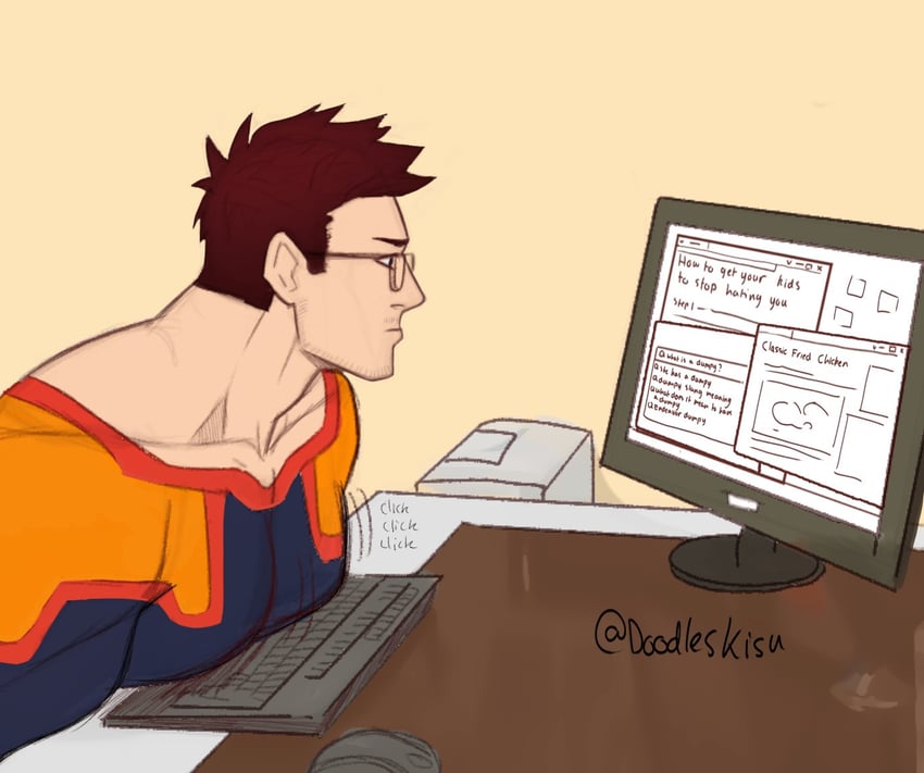 endeavor (boku no hero academia) drawn by kisu_(doodleskisu)