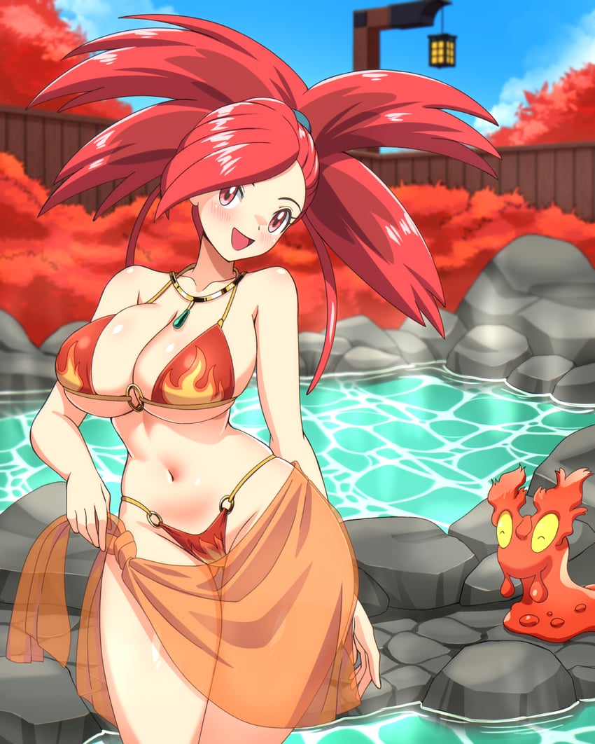 flannery and slugma (pokemon and 1 more) drawn by zuchysdraws