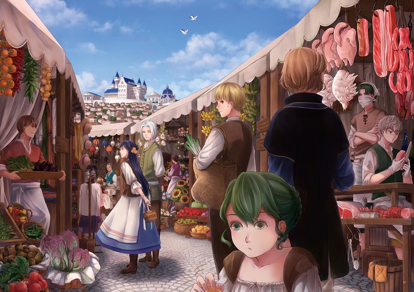 myne, ferdinand, benno, lutz, and tuuli (honzuki no gekokujou) drawn by seki_rice