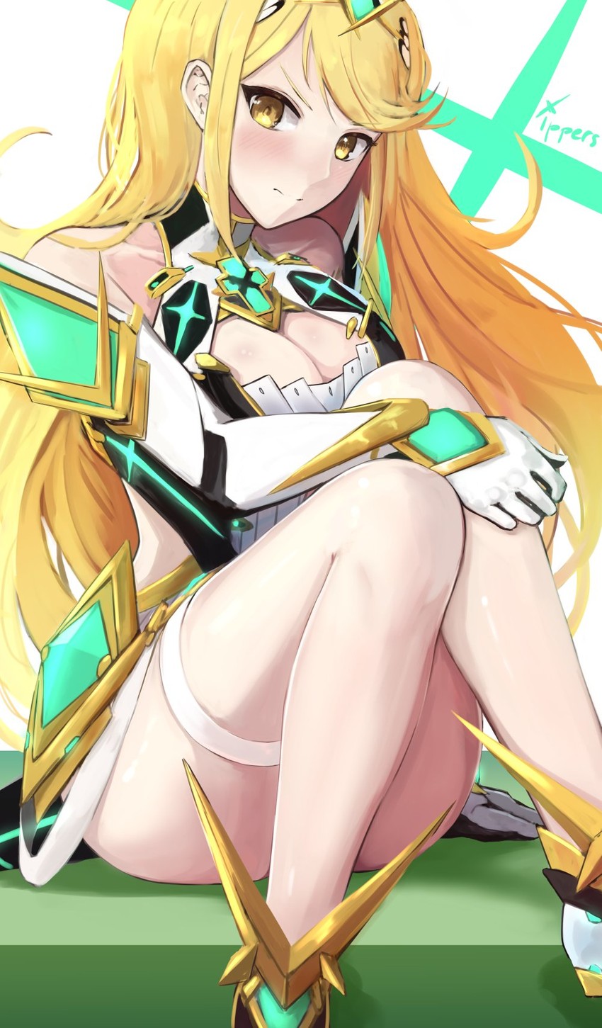 mythra (xenoblade chronicles and 1 more) drawn by ippers