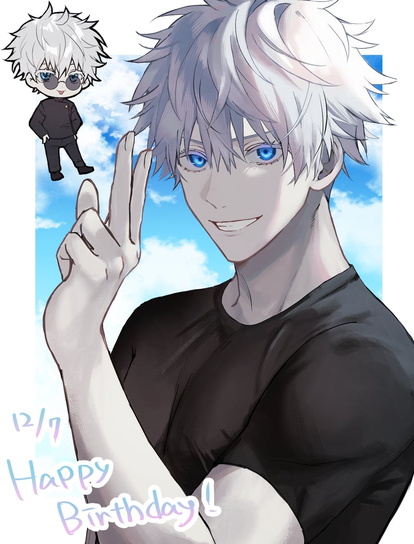 gojou satoru (jujutsu kaisen) drawn by hinano_(rabbit_c_a)