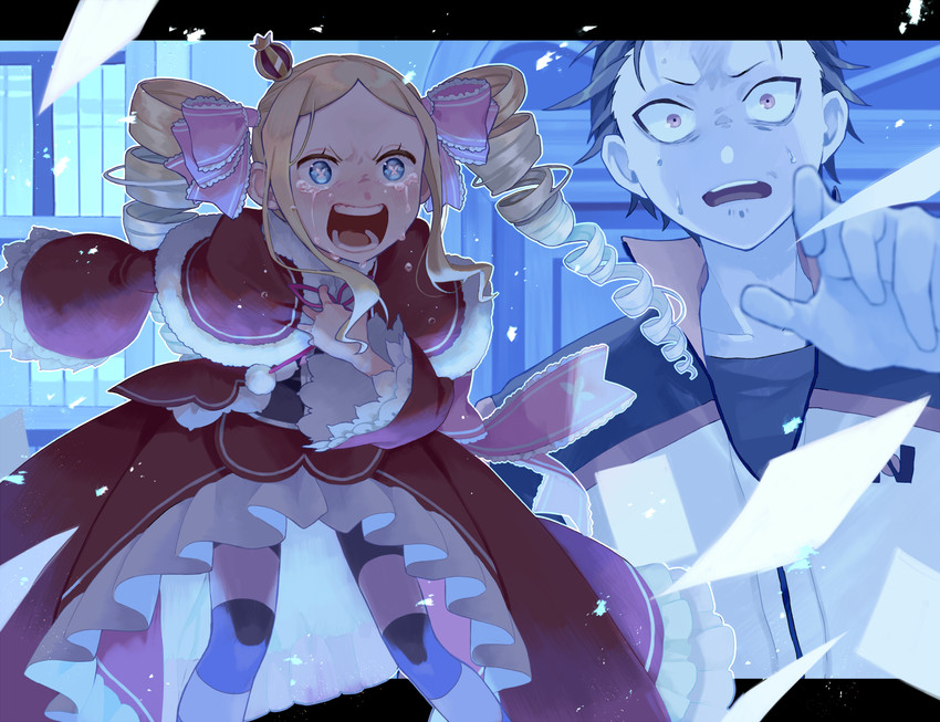 natsuki subaru and beatrice (re:zero kara hajimeru isekai seikatsu) drawn by parupin