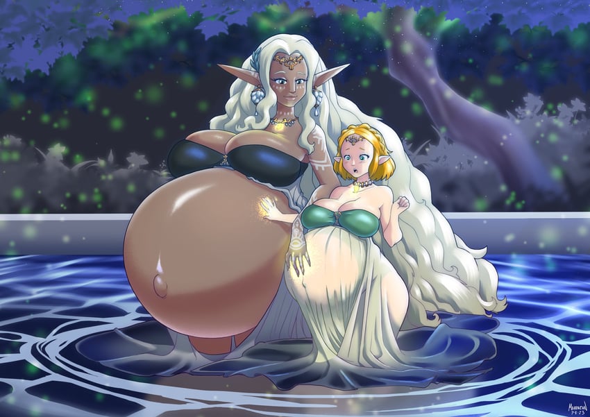 princess zelda and sonia (the legend of zelda and 1 more) drawn by marrazan