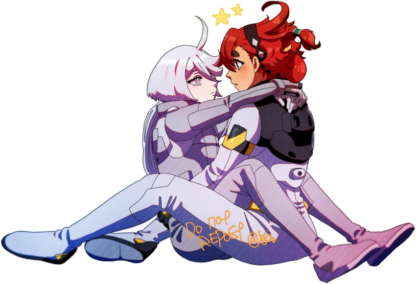 suletta mercury and miorine rembran (gundam and 1 more) drawn by nyong-choi