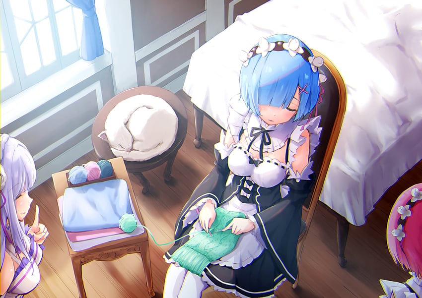 rem, emilia, and ram (re:zero kara hajimeru isekai seikatsu) drawn by tarunyan
