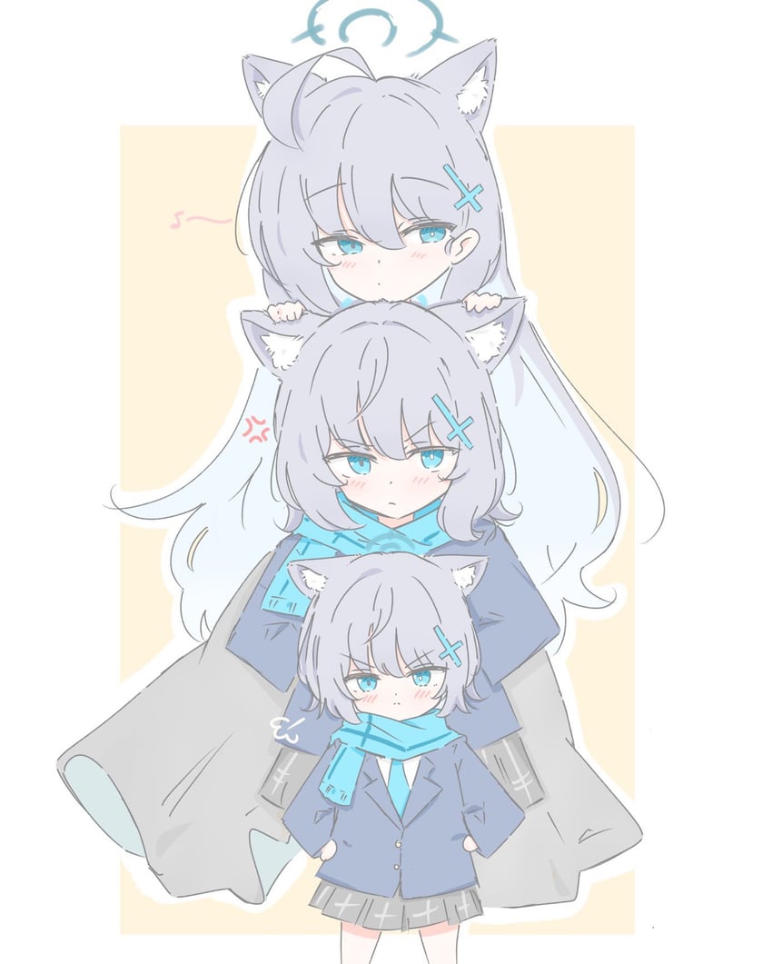 shiroko and shiroko terror (blue archive) drawn by tori_tomato