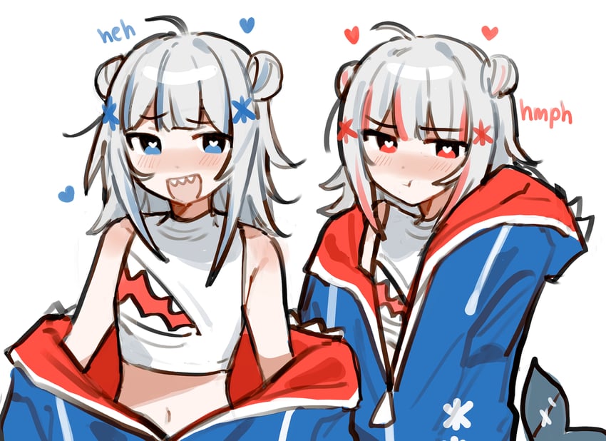 gawr gura (hololive and 2 more) drawn by emne