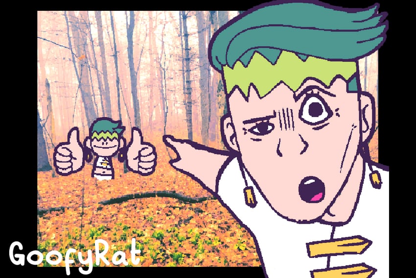 kishibe rohan and wojak (jojo no kimyou na bouken and 1 more)