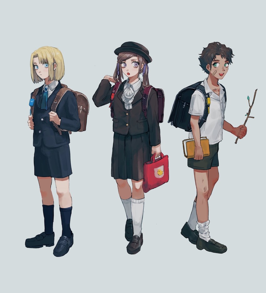 edelgard von hresvelg, dimitri alexandre blaiddyd, and claude von riegan (fire emblem and 1 more) drawn by hiroshi_(moremorepi)