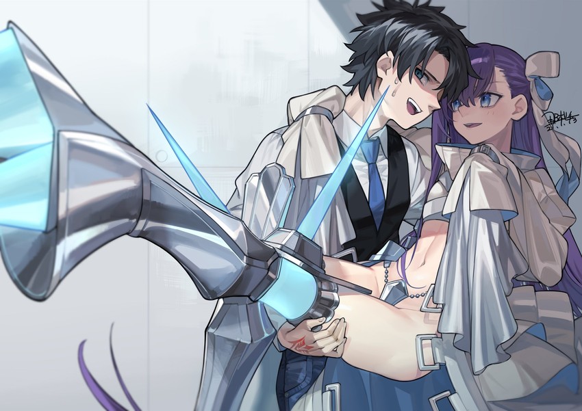 fujimaru ritsuka and meltryllis (fate and 3 more) drawn by nao_(syn_eaa)