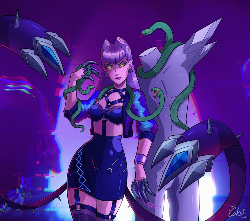 evelynn and k/da all out evelynn (league of legends) drawn by coksi