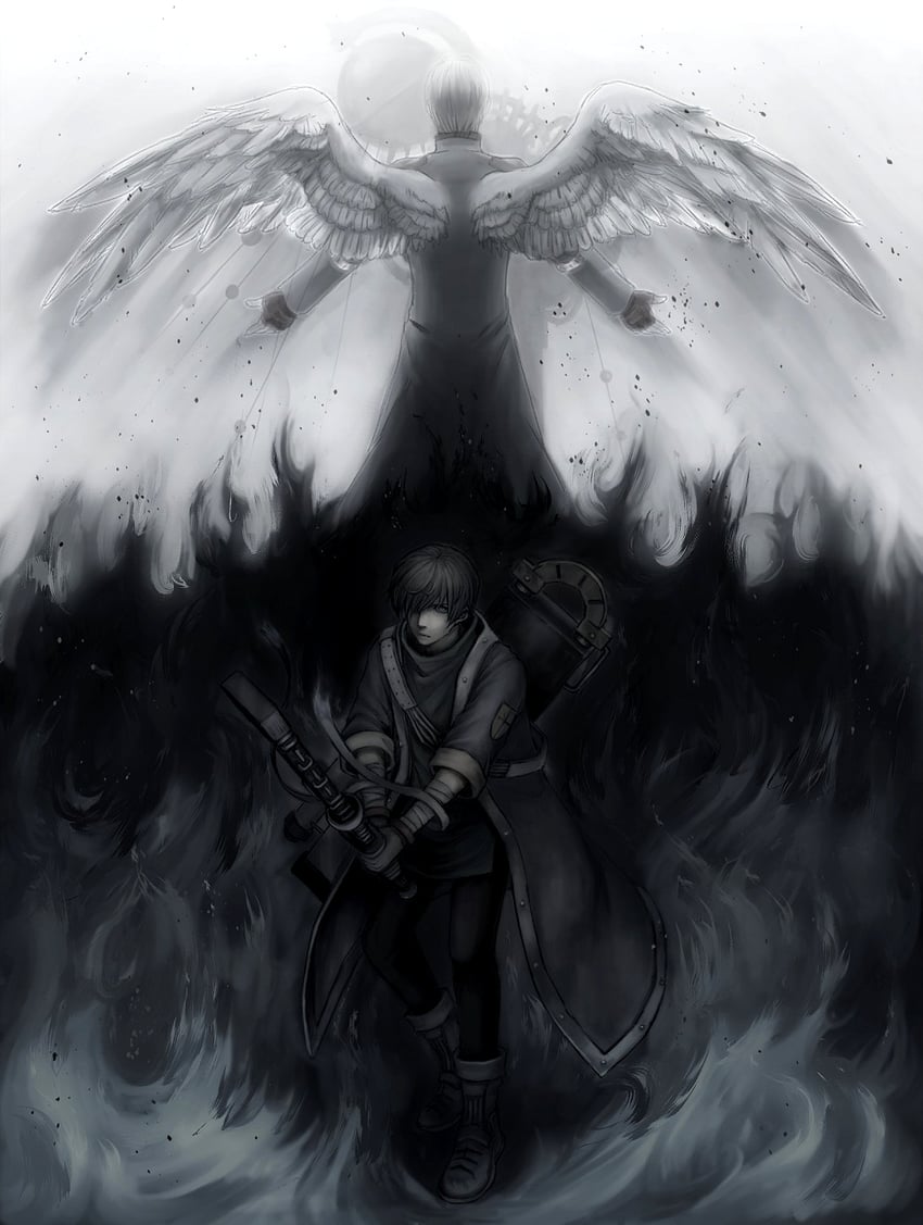 archangel and protagonist (baroque) drawn by yumeno_sanagi_(pupanimus)