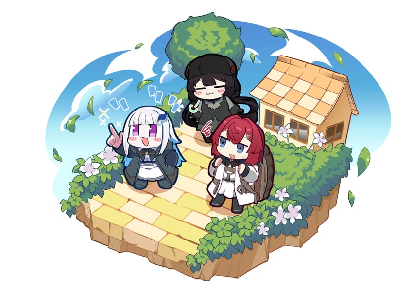 lize helesta, ange katrina, and inui toko (nijisanji and 1 more) drawn by 221_(tsutsuichi)