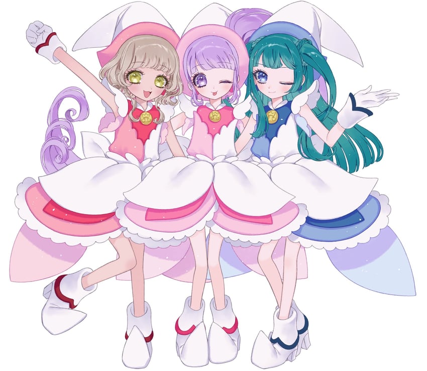 manaka non, tsukikawa chili, and taiyo pepper (pretty series and 2 more) drawn by ao_(ao0_0nemu)