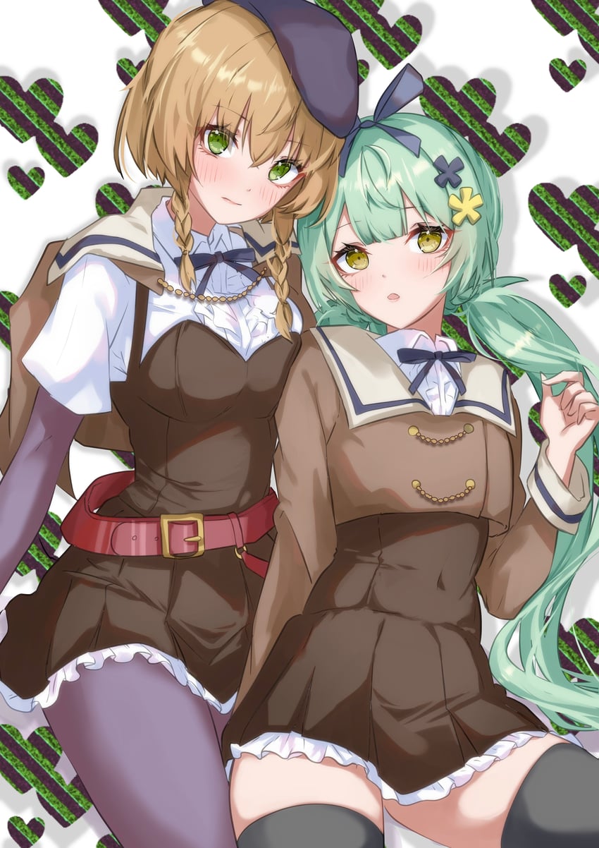 ueda imari and hirotsu yuuzutsu (assault lily) drawn by houji_tea_latte