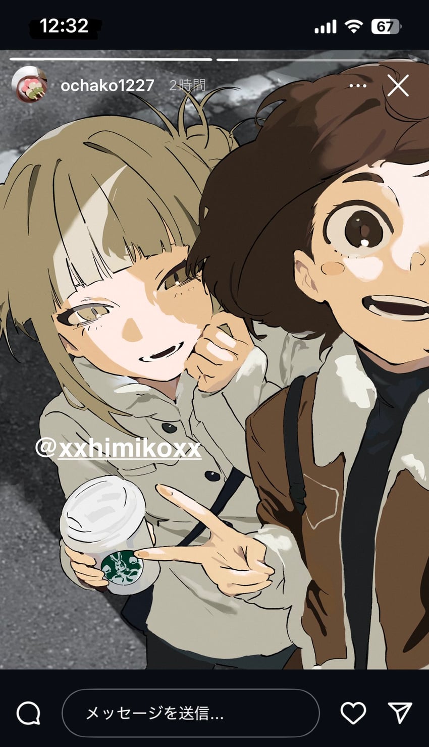 uraraka ochaco and toga himiko (boku no hero academia) drawn by konekutozzzzz