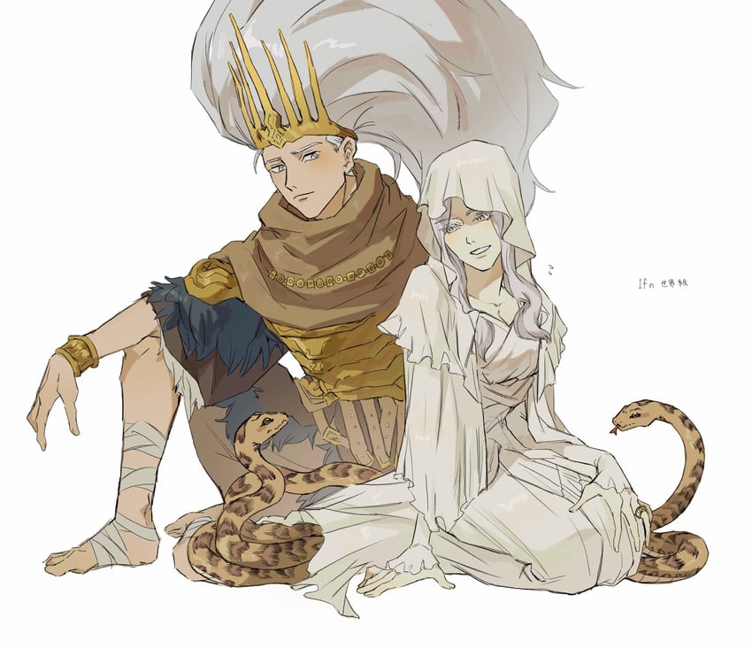 dark sun gwyndolin and nameless king (dark souls and 2 more) drawn by zunkome