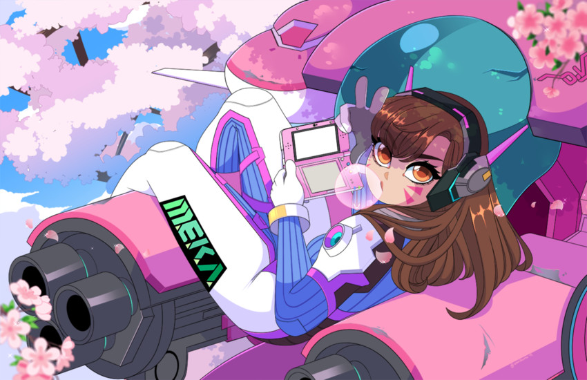 d.va (overwatch and 1 more) drawn by queen_ashi