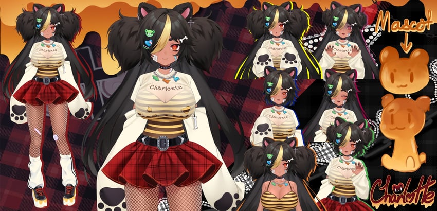 charlotte bear (indie virtual youtuber) drawn by ompf