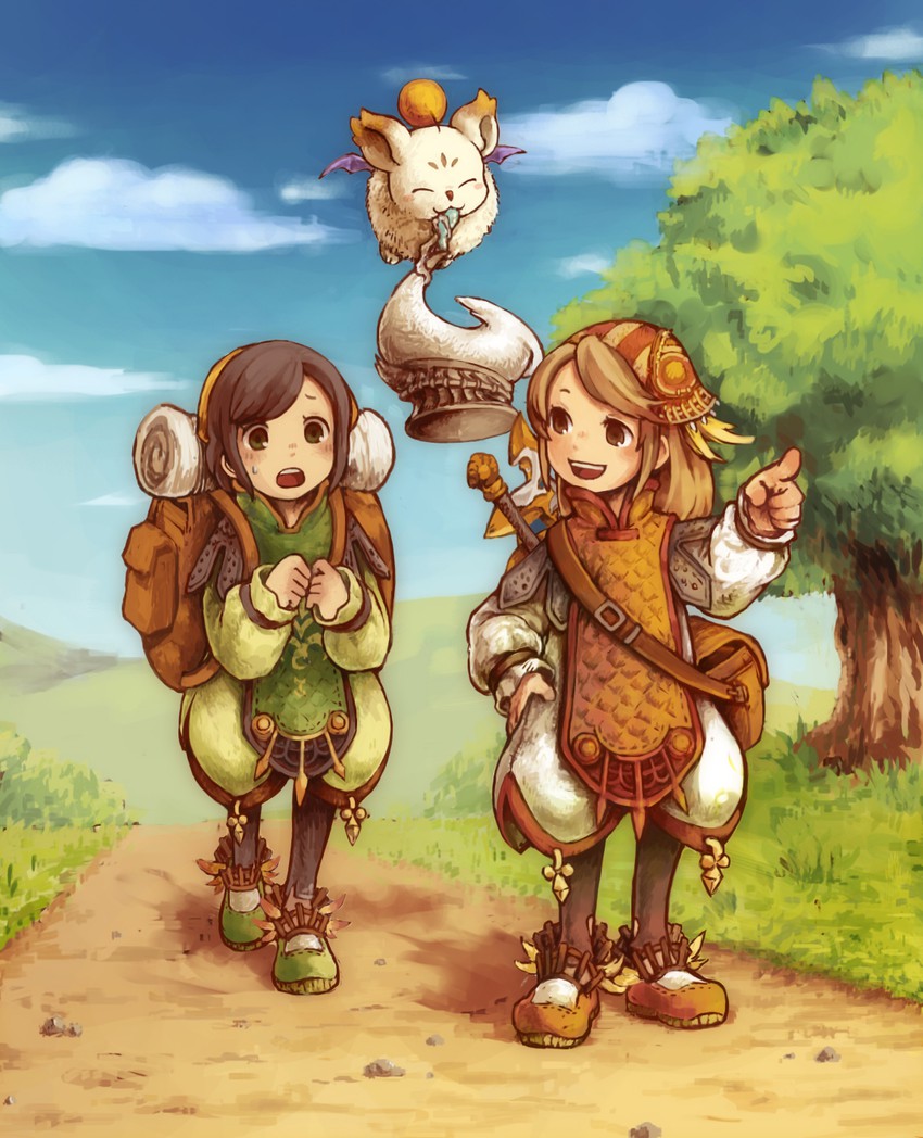 moogle and clavat (final fantasy and 1 more) drawn by cotelier