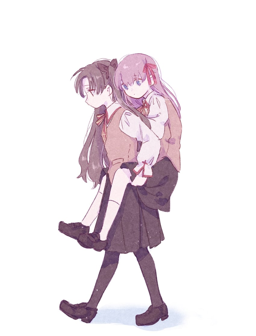 tohsaka rin and matou sakura (fate and 1 more) drawn by machi_(uqyjee)