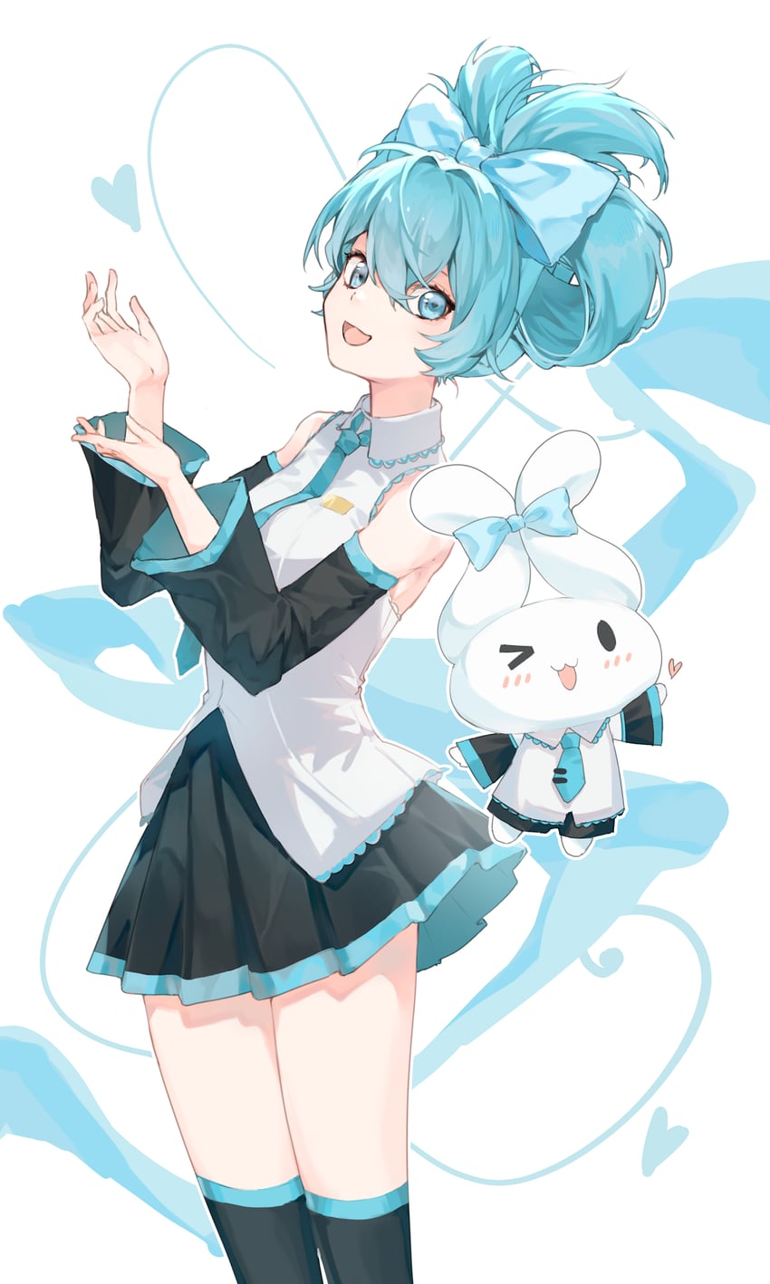 hatsune miku, cinnamoroll, and cinnamiku (vocaloid and 2 more) drawn by mai_(vtuber)_(artist)
