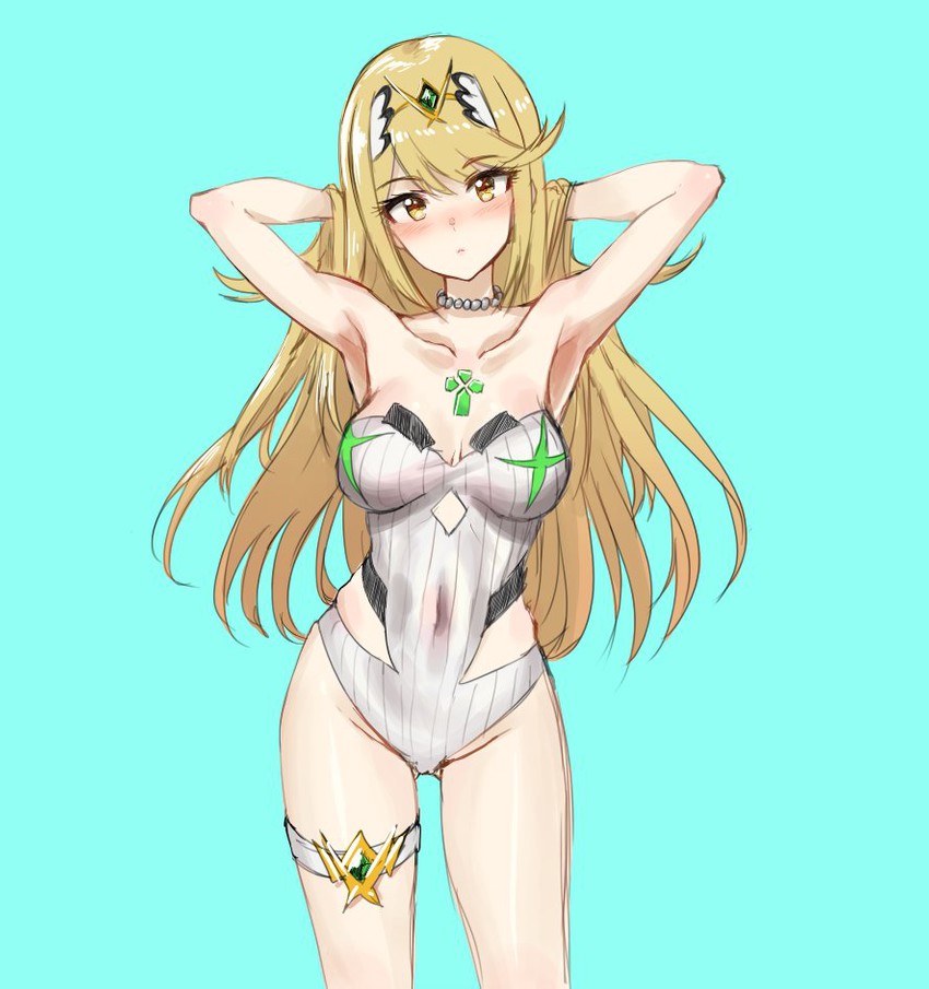 mythra (xenoblade chronicles and 1 more) drawn by athenawyrm
