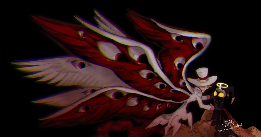 lucifer morningstar and adam (hazbin hotel) drawn by yitaraziel