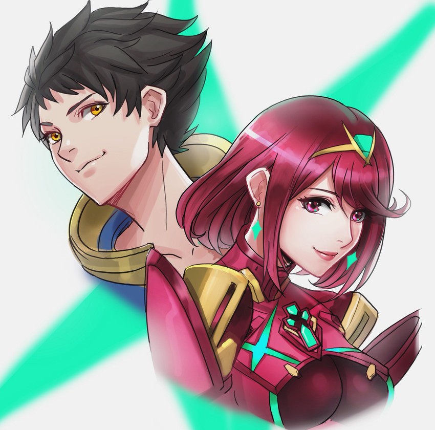 pyra and rex (xenoblade chronicles and 1 more) drawn by lukrevadraws