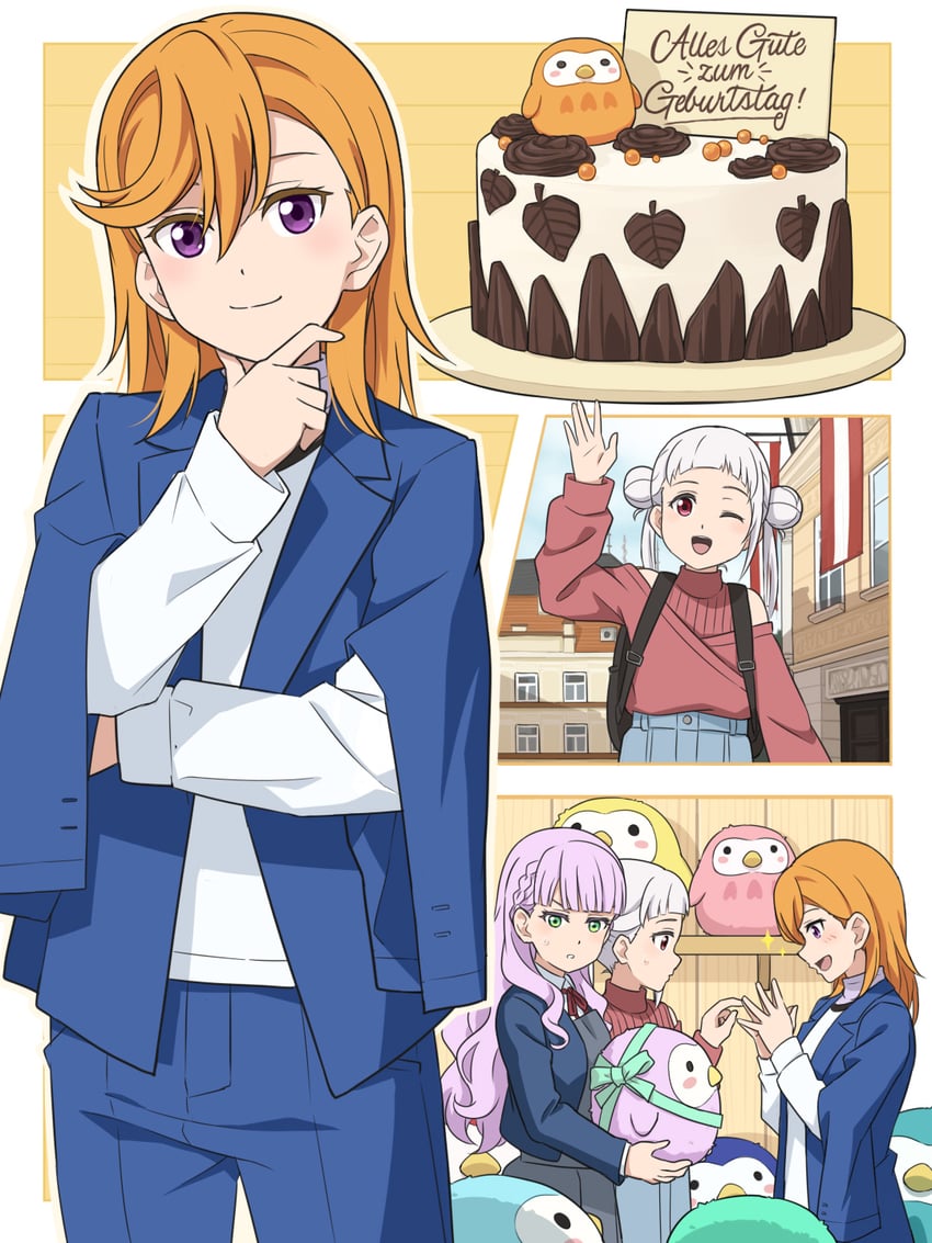shibuya kanon, arashi chisato, and wien margarete (love live! and 1 more) drawn by laofuzi_dai_bansho