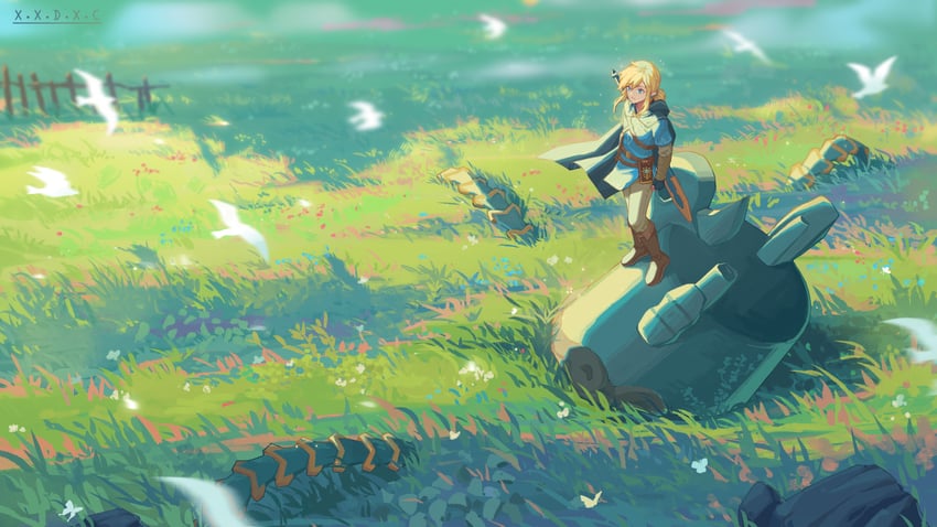 link and guardian (the legend of zelda and 1 more) drawn by x.x.d.x.c