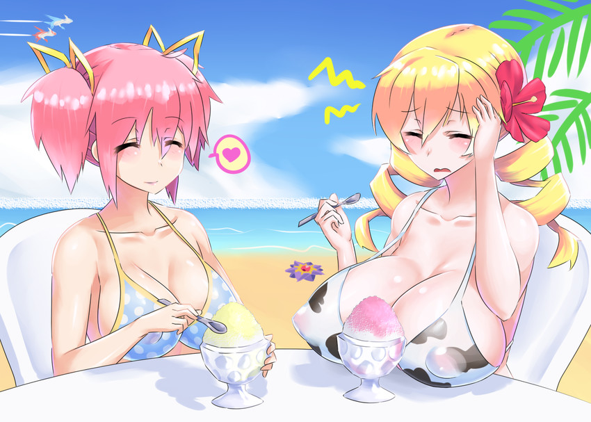 kaname madoka, tomoe mami, latias, latios, and starmie (pokemon and 1 more) drawn by mizuumi_(bb)