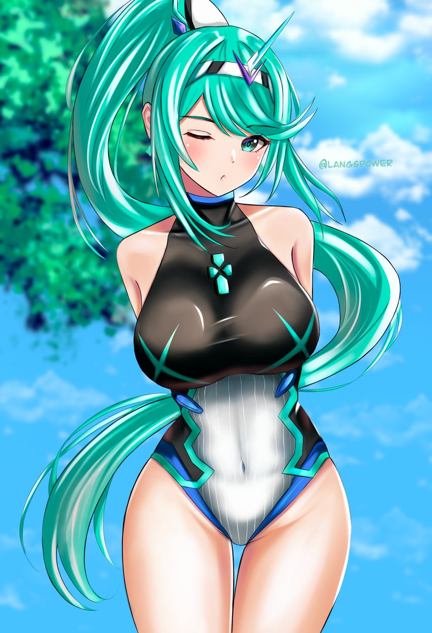 pneuma (xenoblade chronicles and 1 more) drawn by langspower