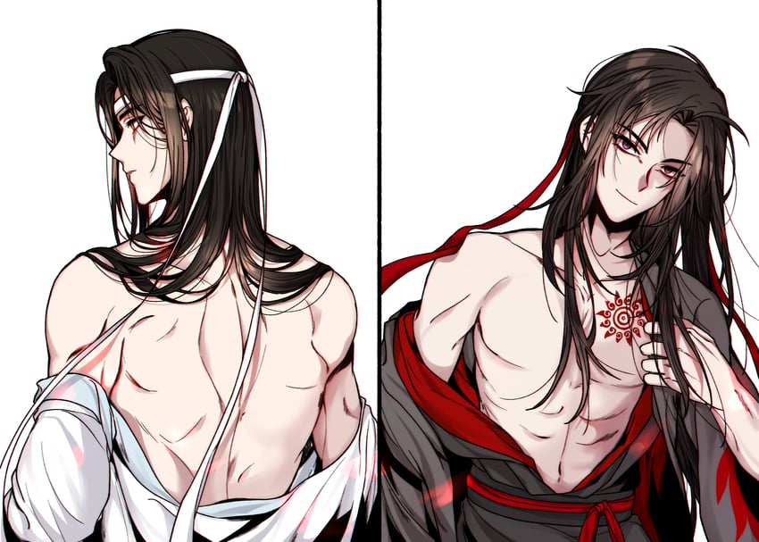 wei wuxian and lan wangji (modao zushi) drawn by aninsigsi