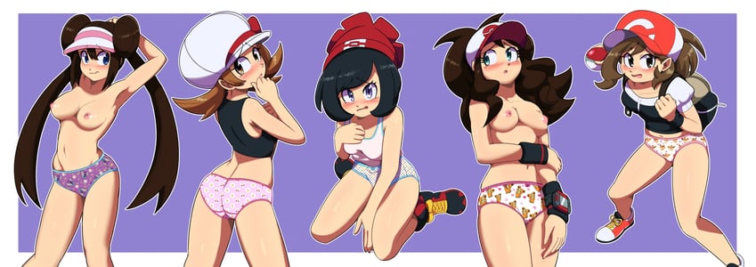 rosa, hilda, eevee, selene, lyra, and 3 more (pokemon and 5 more) drawn by euf-dreamer